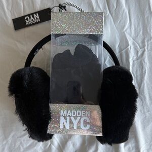 Faux Fur & Suede Earmuffs & Scrunchies Gift Set by Madden NYC in shopping bag